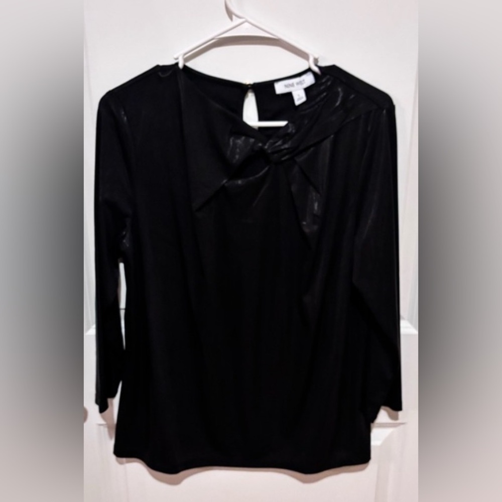 Nine West Black Blouse with Bow Detail‎